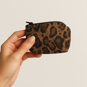 Trendy Leopard Print Mini Pouch Coin Purse Makeup Bag